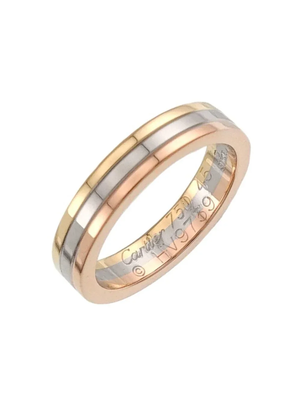 Cartier Vendome 45 Ring 18k YG WG PG Three Gold 750